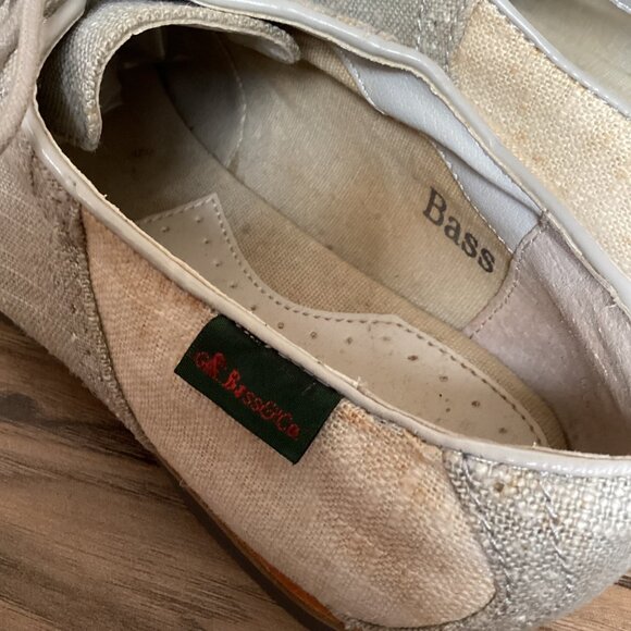 GH Bass & Co Elizabeth Canvas Textile Oxfords Natural & Gray Size 8 - Picture 6 of 7